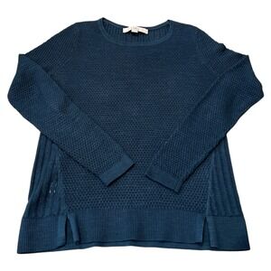 Women's‎ Anna Taylor Teal Knit Open Cotton Pullover Sweater Petite, Size XS